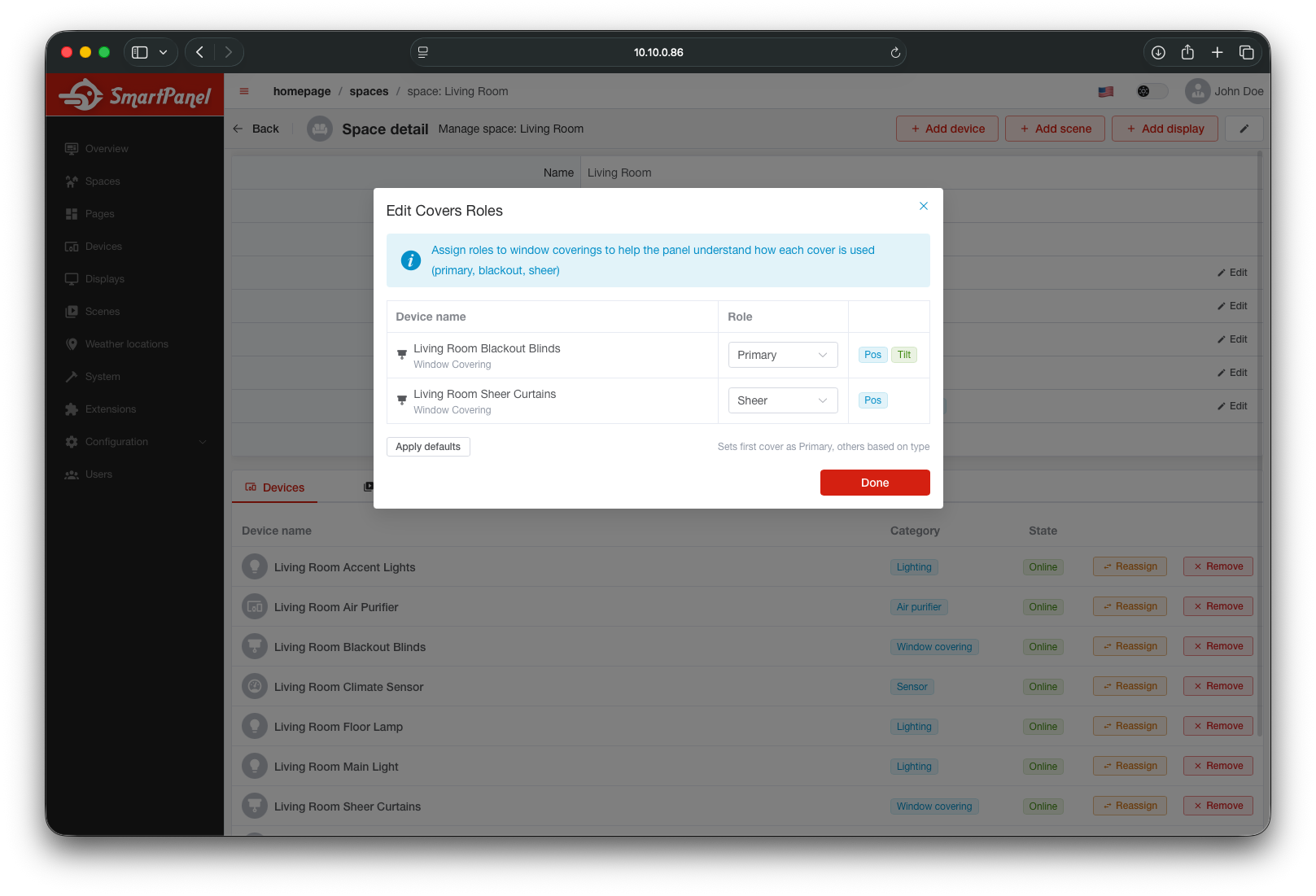 Configure shading domain